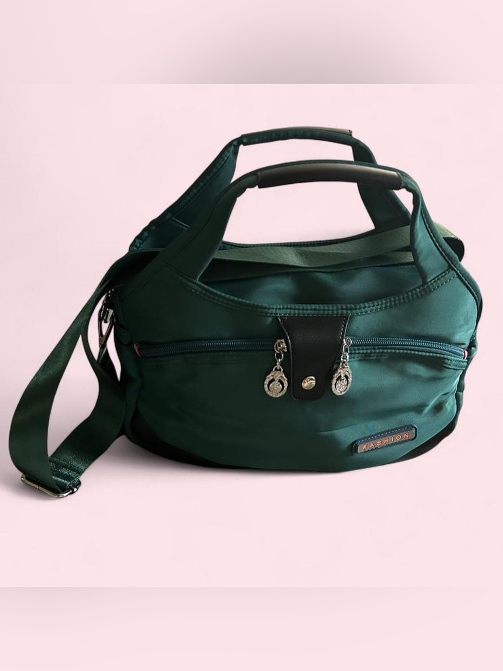 💚Green Nylon Satchel Bag with Adjustable Strap💚